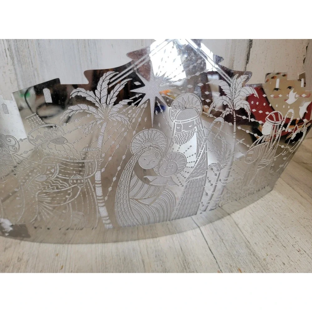Party Lyte vintage Nativity scene tea light candle holder metal Xmas‎ home